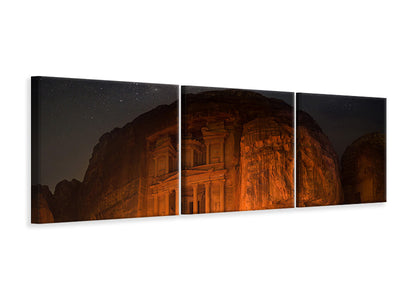 panoramic-3-piece-canvas-print-petra-by-night