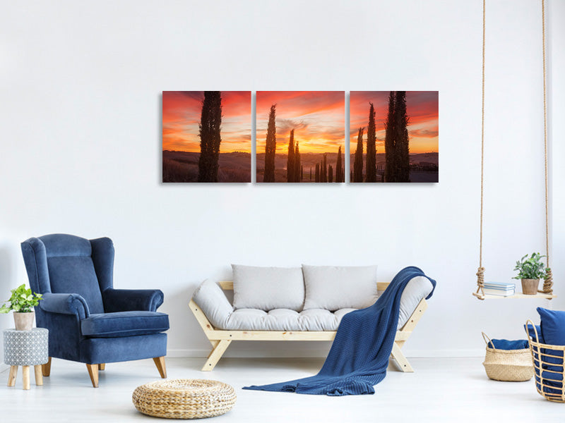 panoramic-3-piece-canvas-print-tuscany-sunset