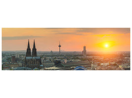 panoramic-canvas-print-skyline-cologne-at-sunset